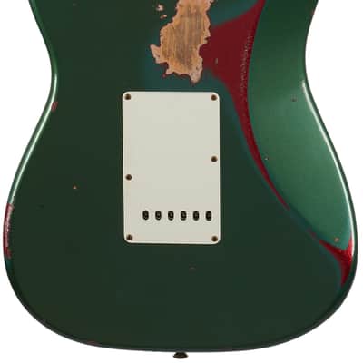 Fender Custom Shop Fat 64 Stratocaster Relic Aged Sherwood Green Metallic over Red Sparkle image 4