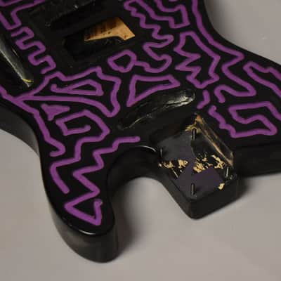 c. 1980s Schecter USA T-Style Body Dallas-Era HS Customized Black/Purple image 6