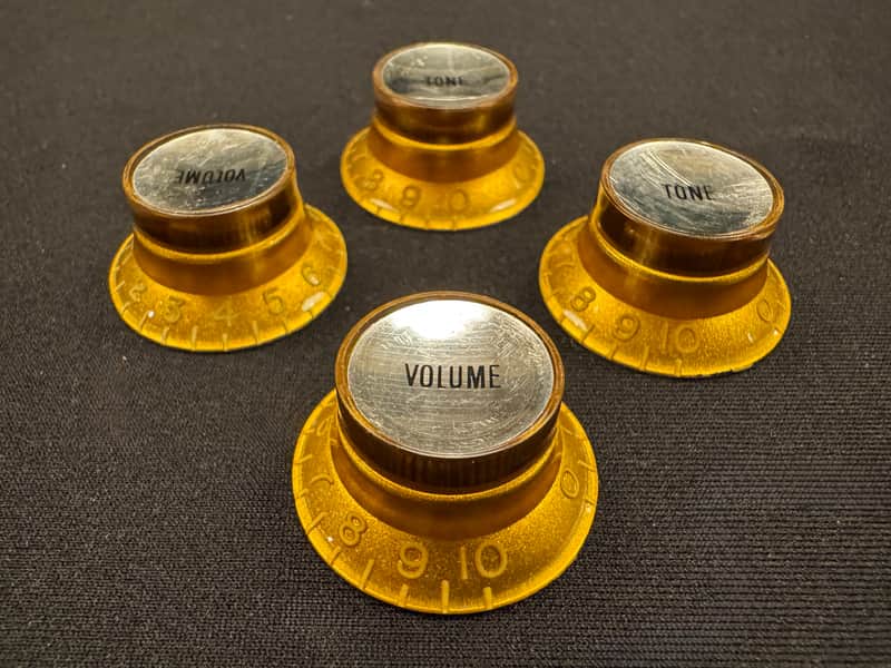 Gibson OEM Custom Shop PREMIUM Correct Vintage Spec Butyrate Reflector Knobs Light Aged Historic Les Paul 1960 R0 Reissue image 1