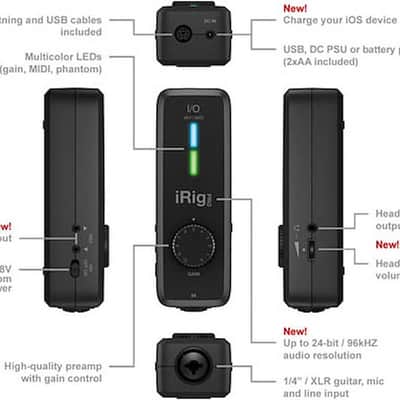 iRig Pro I/O - High Definition Audio Interface with MIDI for iOS and Mac imagen 3