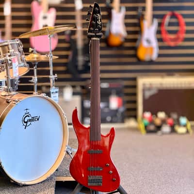 Guild Pilot SB-605 5-String Fretless Bass, Candy Red image 6