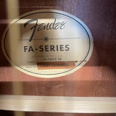 Fender FA-135CE Concert V2 Acoustic Guitar, Walnut FB, Sunburst NEW CONDITION! image 3
