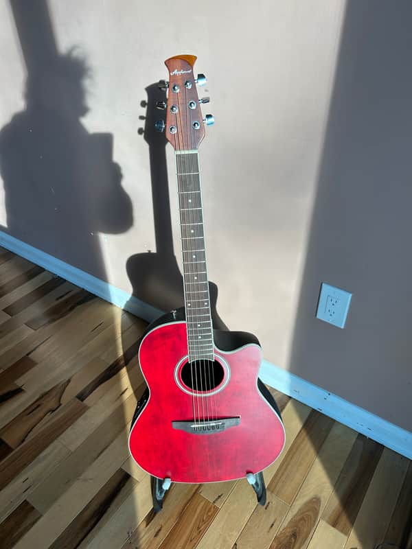 Applause AB-24-2S Ovation Acoustic/Electric Guitar 2020’s - Ruby Red Satin image 1