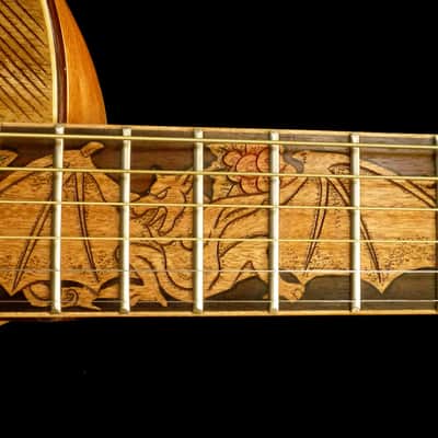 Acoustic Parlor Guitar Handmade by Blueberry Bat Motif Steel String image 6