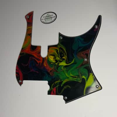 B Stock Custom Pickguard For 2010 - 2024 Yamaha BB434 4-String Bass - Rainbow Paint Swirl Graphic .090"