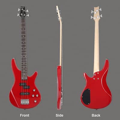 Glarry GIB Bass Guitar Full Size 4 String Red Bass image 6