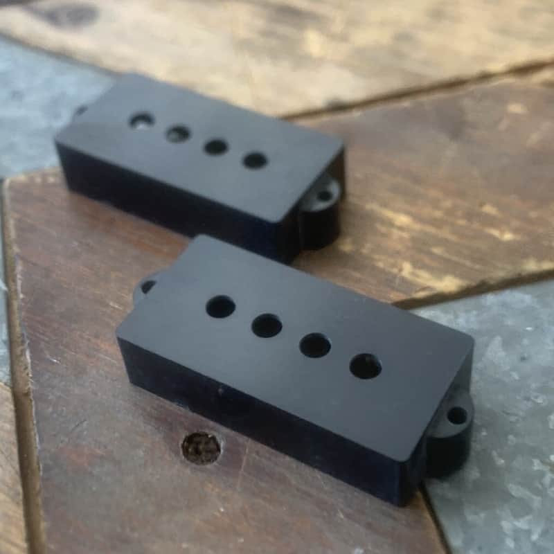 Real Life Relics Black Precision P Bass® Pickup Covers (Set of 2)   [DB1] image 1
