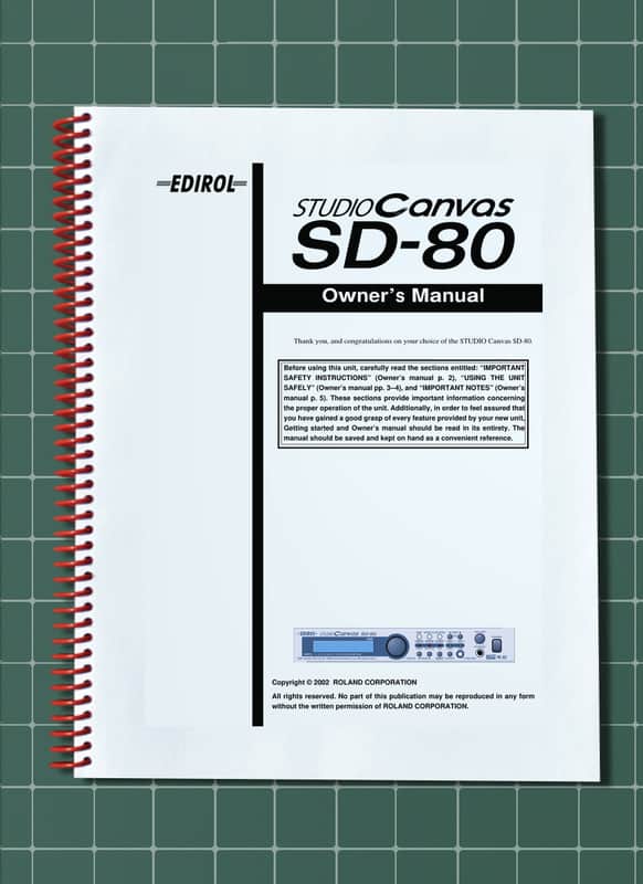 Roland Edirol SD-80 — 2 in 1 Owners Manual Guide Guide — 169 Pages — USA Made image 1