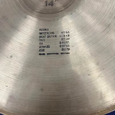 Vintage Paiste 2002 Sound Edge 14" Hi Hat Cymbal Pair Black Label image 8