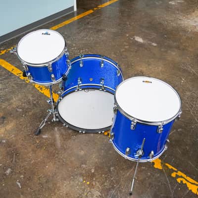 Ludwig Legacy Mahogany 22x14, 13x9, 16x16 - Blue Sparkle image 3