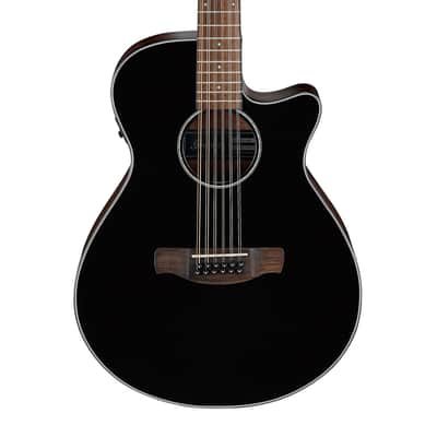 Used Ibanez AEG5012BK AEG 12-String Acoustic/Electric Guitar - Black image 1