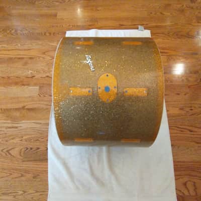 Rogers Vintage holiday series 20 x 14 bass drum shell, gold sparkle Cleveland tag! image 5