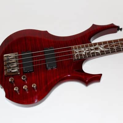 ESP LTD F-404FM Trans Red Neck Thru Body Electric Bass Guitar image 2