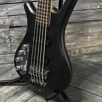 Warwick Left Handed RockBass Corvette Basic 5-String Electric Bass Nirvana Black Transparent Satin image 3
