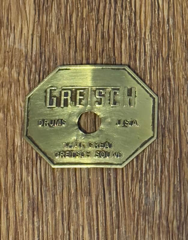 Gretsch Drum Stop Sign Badge Vintage image 1