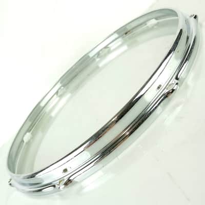 Slingerland 14" Chrome-BRASS Stick-Saver 8-Lug Snare Drum/Floor Tom COB Rim/Hoop image 2