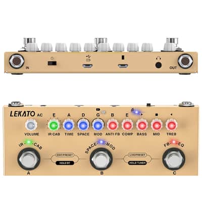 LEKATO  Multi Effects Acoustic Guitar Pedal Cube Baby AC Guitar Multi Effects Pedal Delay Chorus Tremolo Reverb Effect Pedal image 6