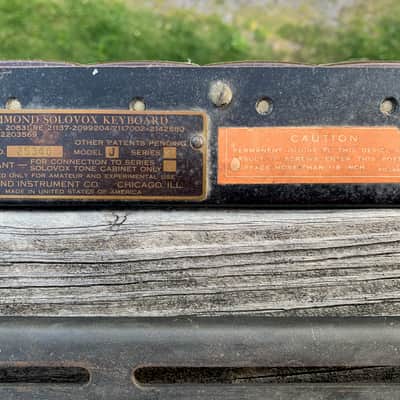 Hammond Solovox Model J. Early 1940s. As-Is. Lovely Functional History! image 7