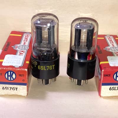 1960's RCA Marked Heintz and Kaufman 6SL7GT ECC35 Tubes - Matched Pair, NOS/NIB, Tested, Matched Codes image 1