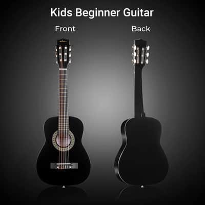 ADM Beginner Acoustic Classical Guitar 30 Inch Nylon Strings Wooden Guitar Bundle Kit for Kid Boy Girl Student Youth Guitarra Online Lessons with Gig Bag, Strap, Tuner, Extra Strings, Picks,Black image 2