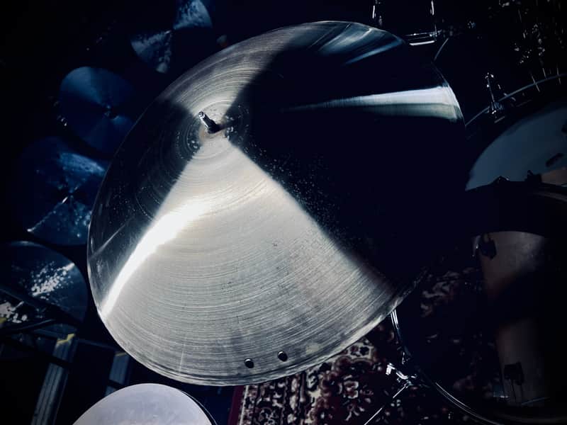 Kmicic cymbals Kmicic Deep Sweet Flat Ride 23” Bronze with 2 rivets 2024 - Satin b20 bronze image 1