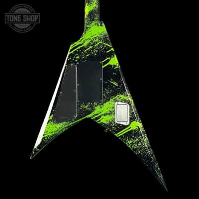 ESP USA V-II Alien Blood Splatter NTB Floyd Rose Black Hardware Fishman Fluence w/Case image 8