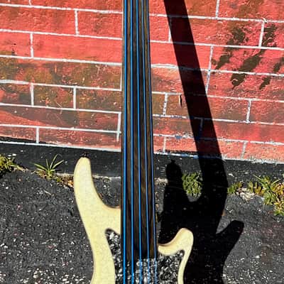 Curbow Retro Petite 5-String Fretless 1995 Greg's original USA made Pearl White Sparkle Petite 5 ! image 7