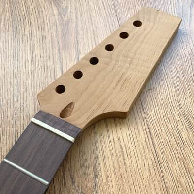 Stratocaster Compatible Pro Roasted Flame Maple and Rosewood Guitar Neck Unfinished Paddle Headstock image 7