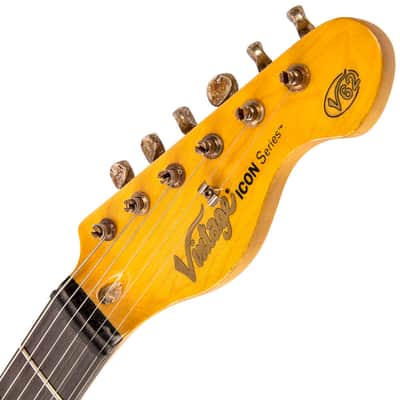 Vintage V62 ICON Electric Guitar ~ Distressed Black image 12
