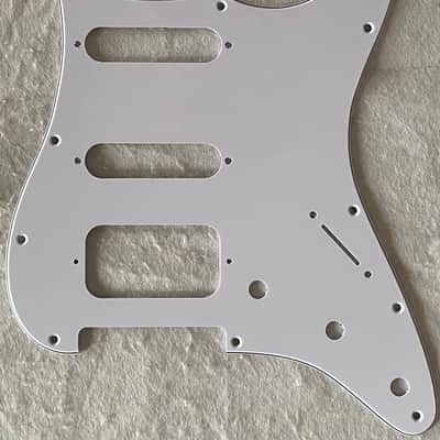Custom Guitar Pickguard For Fender 11 Sctew Stratocaster HSS, 3 Ply White image 1