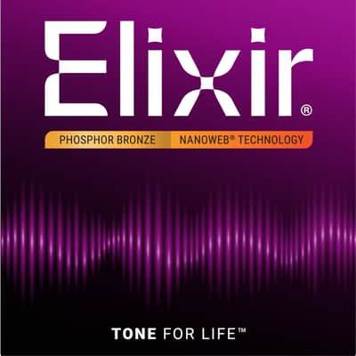 Elixir 16002 Phosphor Bronze Acoustic Guitar Strings with NANOWEB. Extra Light 10-47 image 1