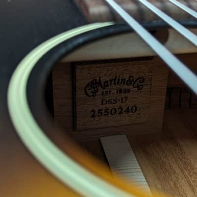 Martin DSS-17 Whiskey Sunset Slope Shoulder Dreadnought Acoustic Guitar image 11