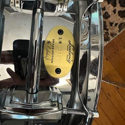 Ludwig LB400B Brass Edition Supraphonic 5x14" 10-Lug Snare Drum 1994 - 2019 - Chrome-Plated image 2