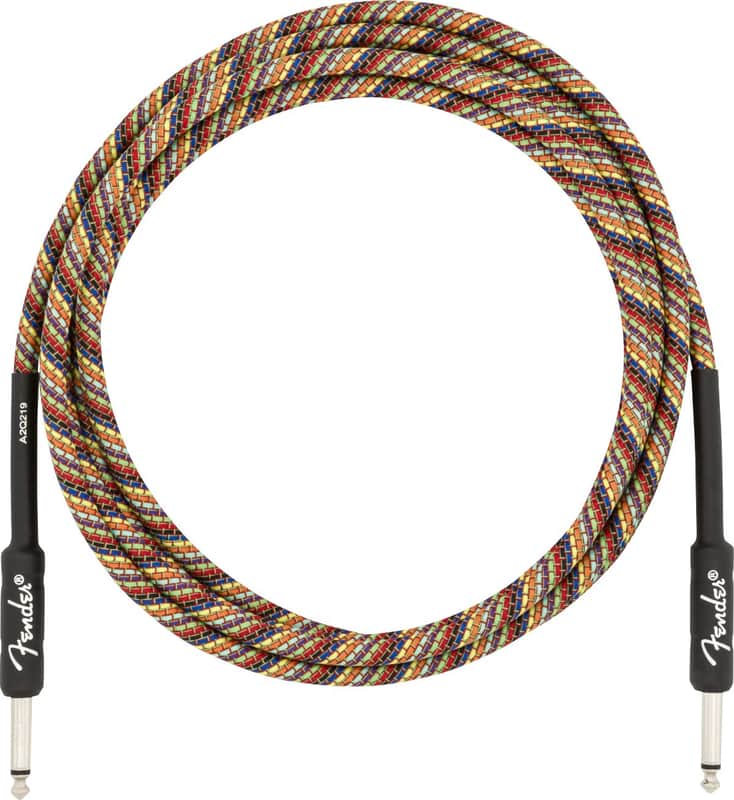 Fender - Festival Instrument Cable- Straight/Straight- 10'- Pure Hemp- Rainbow image 1