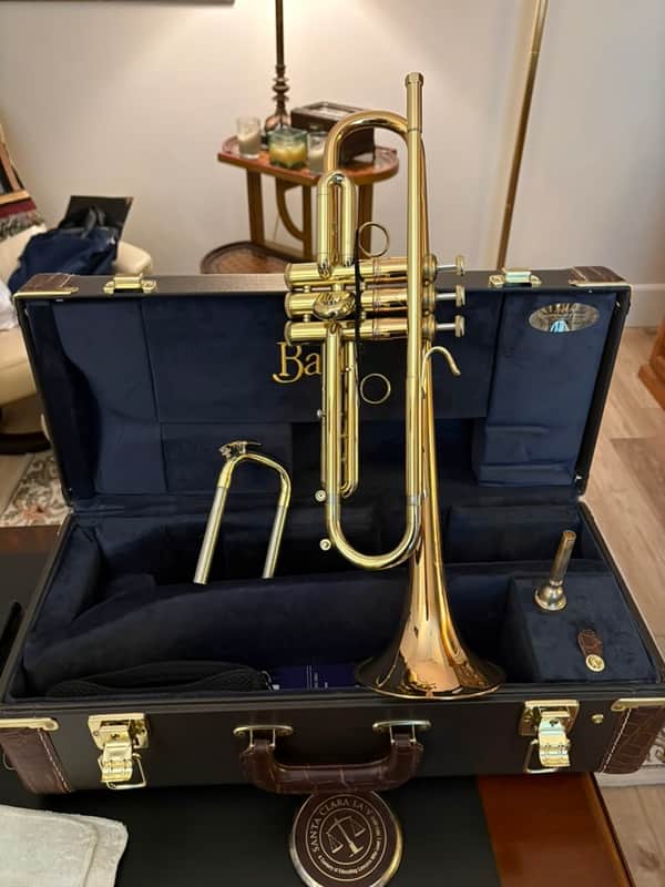 Bach LT190L1B Stradivarius Commercial Model Bb Trumpet - Large Bore 2010s - Clear-Lacquered Brass w/ 2 Slides, Case, and Bach 3E Mouthpiece image 1