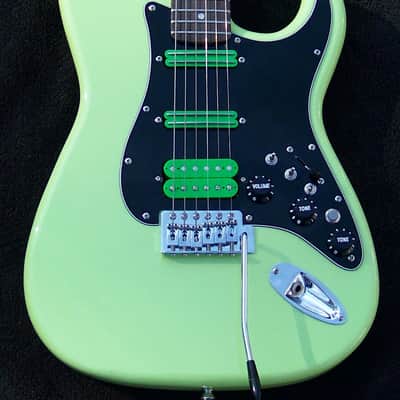  Pistachio Green Lightweight Mahogany Strat 2025+ 3 Matching Humbucking Custom Pickups + 3 Coil Spit Toggles + Kill Switch + Maple/Ebony 25.5" Scale Neck+ Leveled, Crowned and Polished Frets with Full Setup! image 3