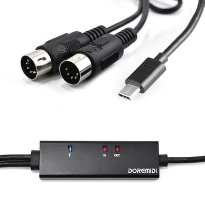 MIDI To USB C Type C Cable Usb Midi Converter With Indicator Light For MacBook Android image 1