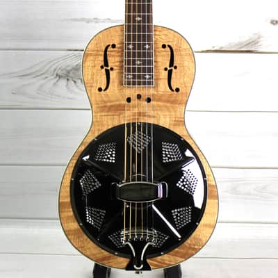 Royall Flame Maple Parlor Resonator Guitar Natural Satin Finish image 1