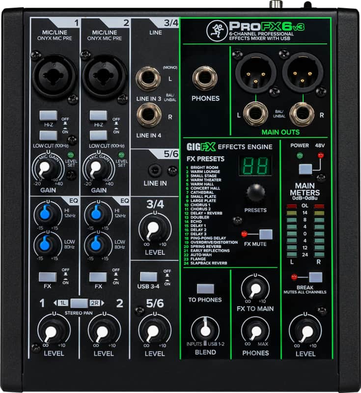 Mackie ProFX6v3 6-Channel Professional Effects Mixer with USB & FREE Pro Tools image 1
