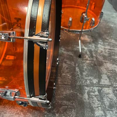 1974 Vintage Ludwig Vistalite 3-Piece Drum Set, Orange image 16