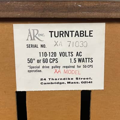 AR XA Manual Turntable w/Pickering V-15/AT-3 Cartridge with original box & parts Local Pick Up in Milwaukee, WI image 15