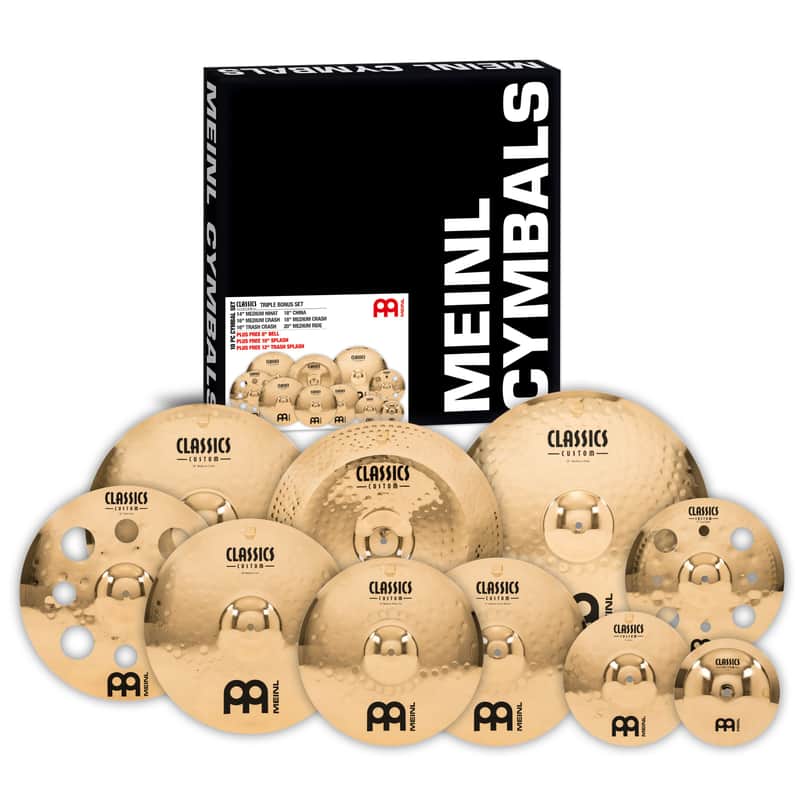 Meinl CC4680-TRB Classics Custom Triple Bonus 8/10/12/14/16/16/18/18/20" Cymbal Pack image 1
