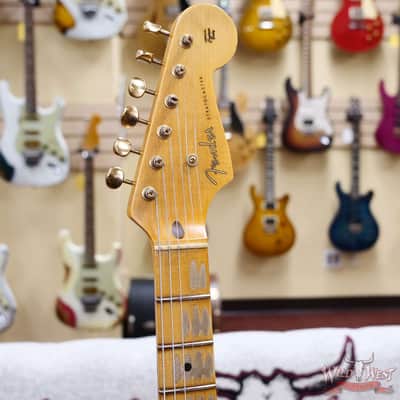 Fender Custom Shop Limited Edition 70th Anniversary 1954 Stratocaster Hardtail Relic Nocaster Blonde with Black Pickguard & Gold Hardware 7.10 LBS image 7
