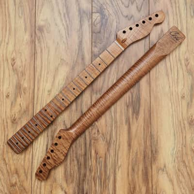 Telecaster Compatible Roasted Flame Maple Guitar Neck Satin image 2
