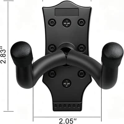 2 Pack Guitar Wall Hangers | U Shaped Wall Mount Hooks for Acoustic Electric Bass and Ukulele image 2
