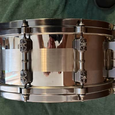 Tama Warlord Collection Spartan 6x14" Stainless Steel Snare Drum 2000s - Steel image 3