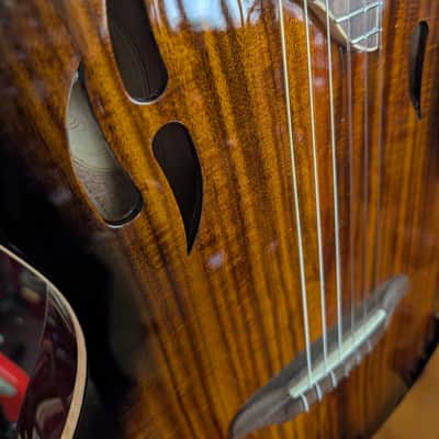 Ortega RTPDLX Acacia Nylon-String Acoustic-Electric Guitar Tobacco Burst image 5