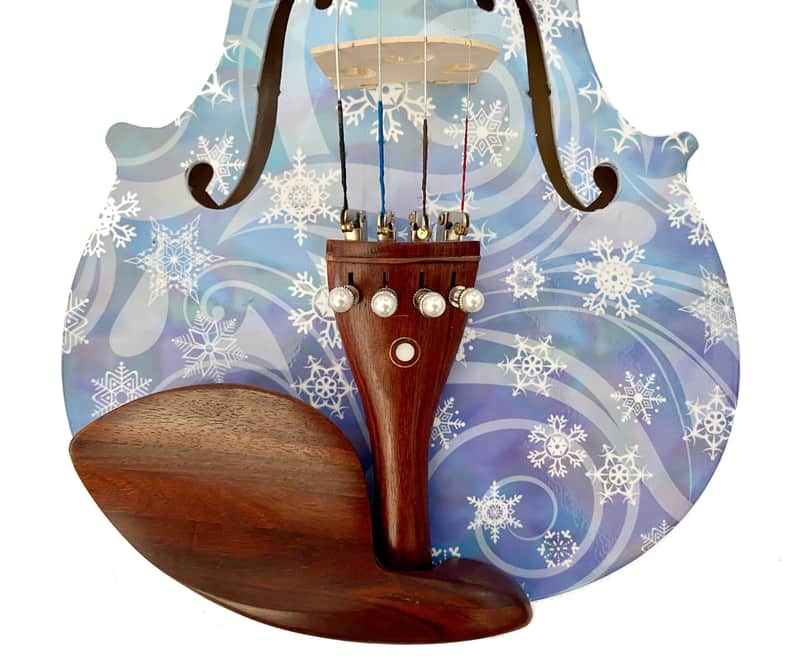 Snowflake 4/4 Violin Outfit w/ pearl fine tuners, carbon fiber bow image 1