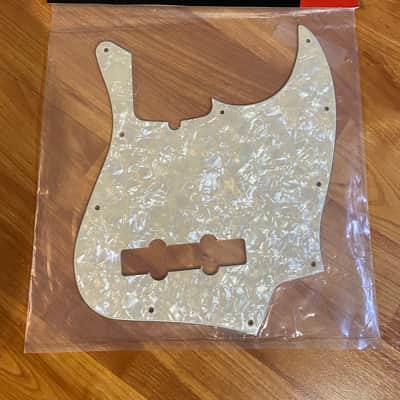Fender 10 hole Contemporary Jazz Bass Pickguard Aged White Moto image 1