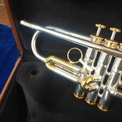 New Carol Brass CTR-5000L-GST-Bb-SRL Mariachi Model Bb Trumpet - Silver Plate/Gold Lacquer with Case image 11